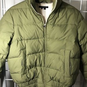 Theory Green Bridey Insulated Down Puffer Bomber